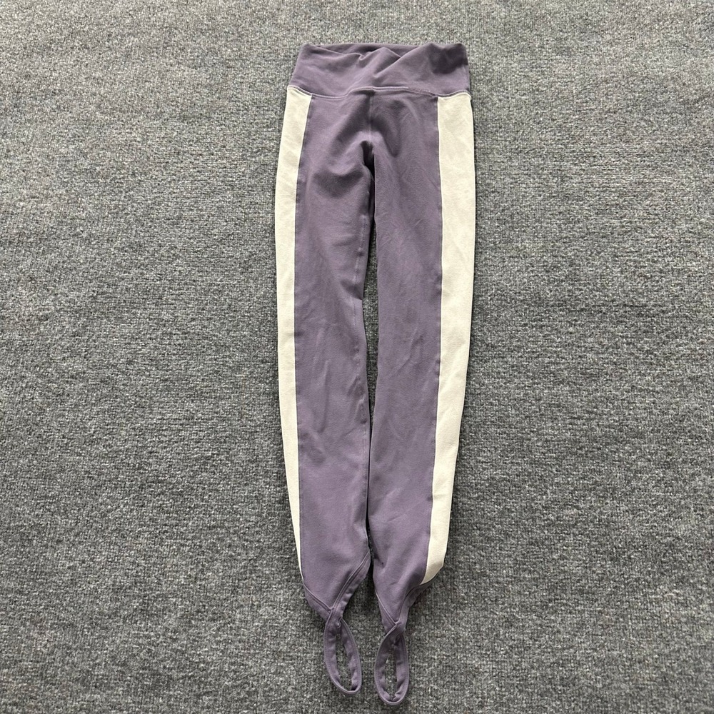 Free People Leggings Womens Size XS Purple Stirrup Colorblock High Rise